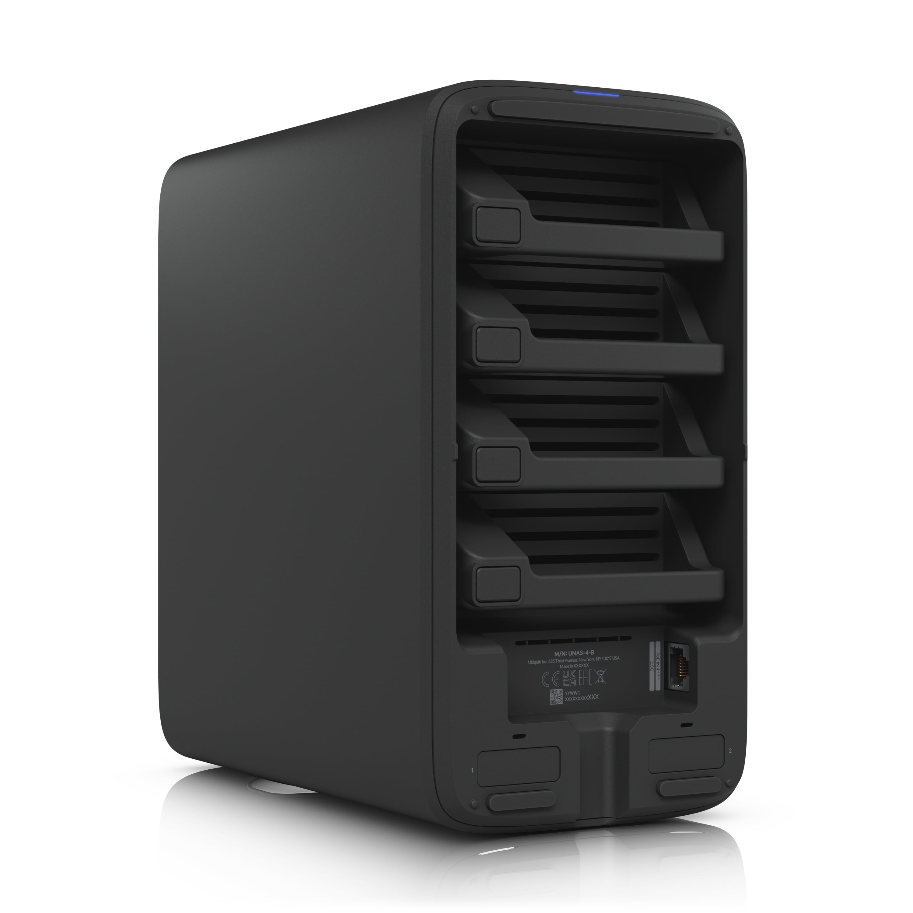 Ubiquiti UNAS-4-B UNAS 4 Black 4-Bay NAS With 2 M.2 NVMe SSD Slots 2.5 GbE USB-C PoE+++