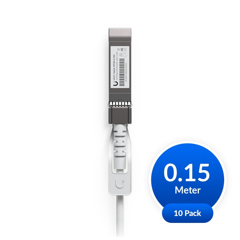 Ubiquiti UACC-Uplink-SFP28-0.15M-10 Uplink Cable - Direct Attach Cable, 10-Pack, Auto-Link Optimization, 1G SFP, 10G SFP+, 25G SFP28