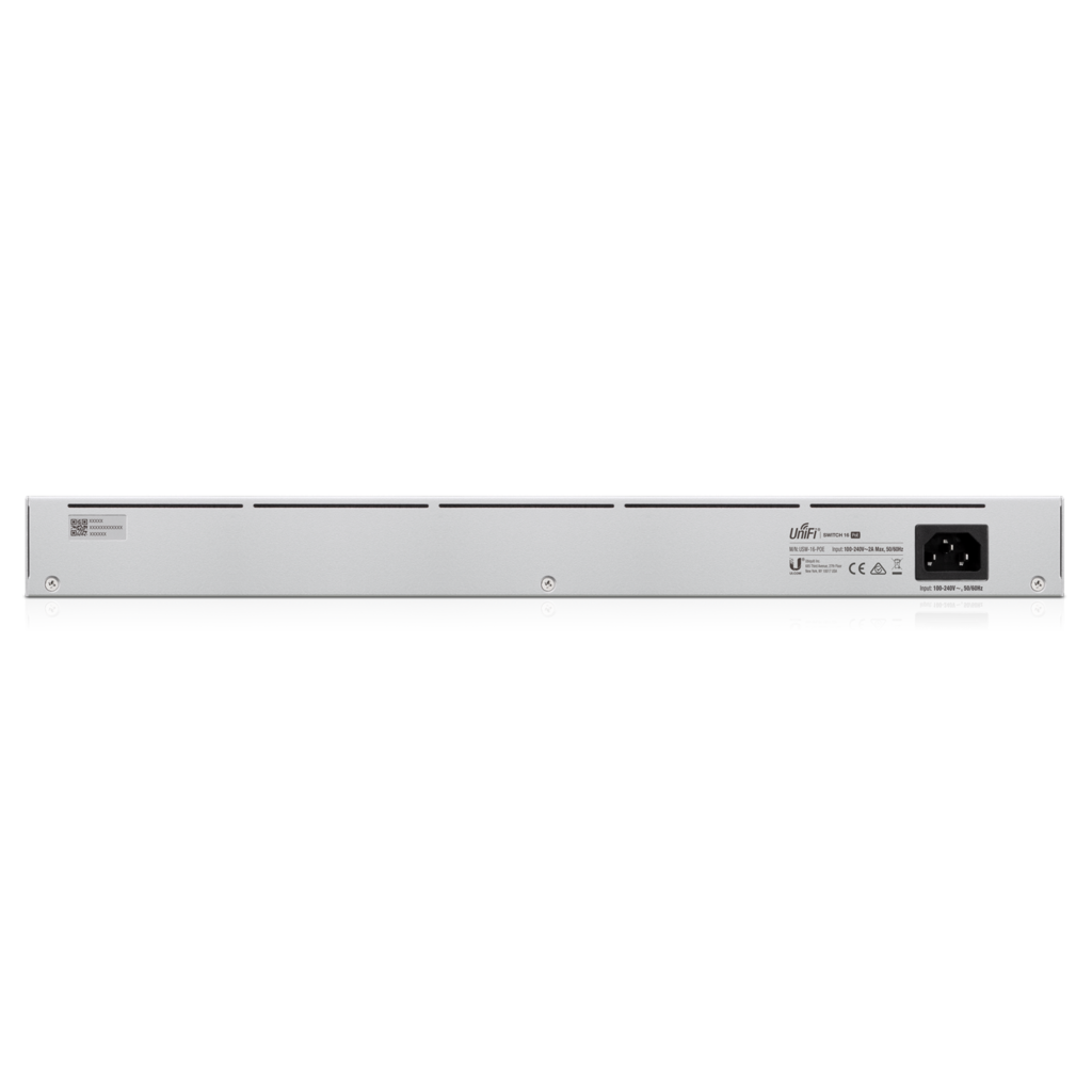 Ubiquiti USW-16-POE UniFi 16-port Managed Gigabit Switch - 8x PoE+ Ports, 8x Gigabit Ethernet Ports, 2x SFP , 42W, Touch Display, Fanless , GEN2,