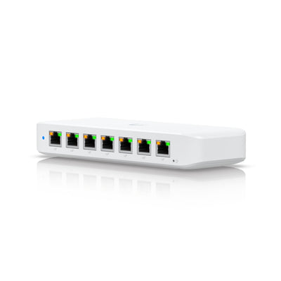 Ubiquiti USW-Ultra Ultra 42W, Compact Layer 2, 8-port GbE PoE Switch, Versatile Mounting Options, 7 PoE/PoE+ No Power Supply, PoE++ Input,