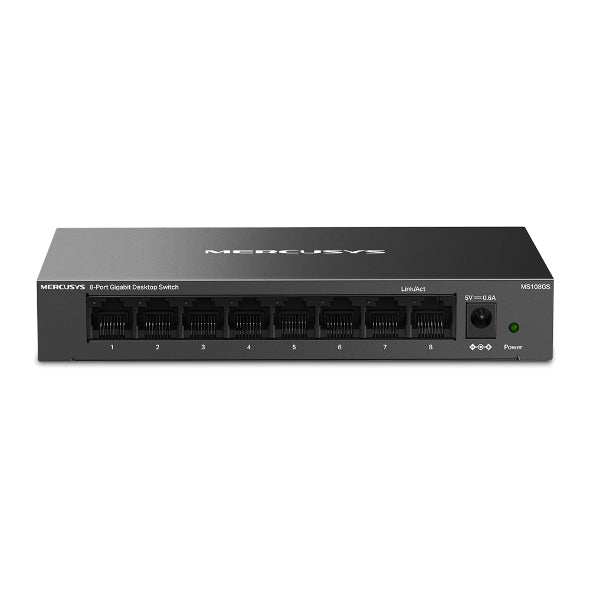 Mercusys MS108GS 8-Port Gigabit Desktop Switch, 8Ã—10/100/1000 Mbps RJ45 port Supporting Auto-MDI/MDIX