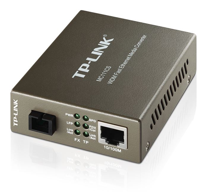 TP-Link MC111CS 10/100Mbps SC WDM Media Converter Monomode Simplex 10/100Base-TX, 100Base-FX standards Link Fault Passthrough and Far End Fault