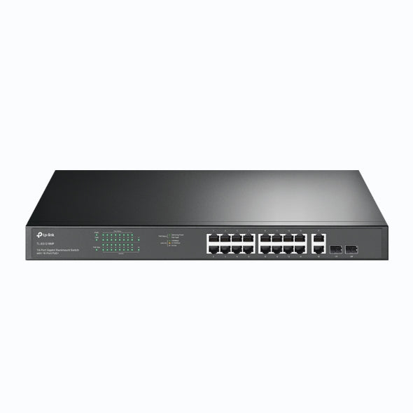 TP-Link TL-SG1218MP 18-Port Gigabit Rackmount Switch With 16 PoE+ & 2 SFP Slots, 16Ã— Gigabit PoE+ Ports, 2Ã— Gigabit Non-PoE Ports, 2Ã— Combo Gigabit SF