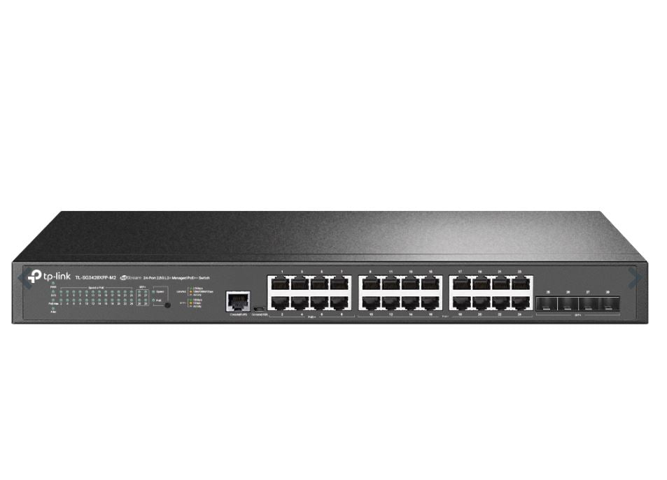TP-Link SG3428XPP-M2 Omada 24-Port 2.5GBASE-T and 4-Port 10GE SFP+ L2+ Managed Switch with 16-Port PoE+ & 8-Port PoE++