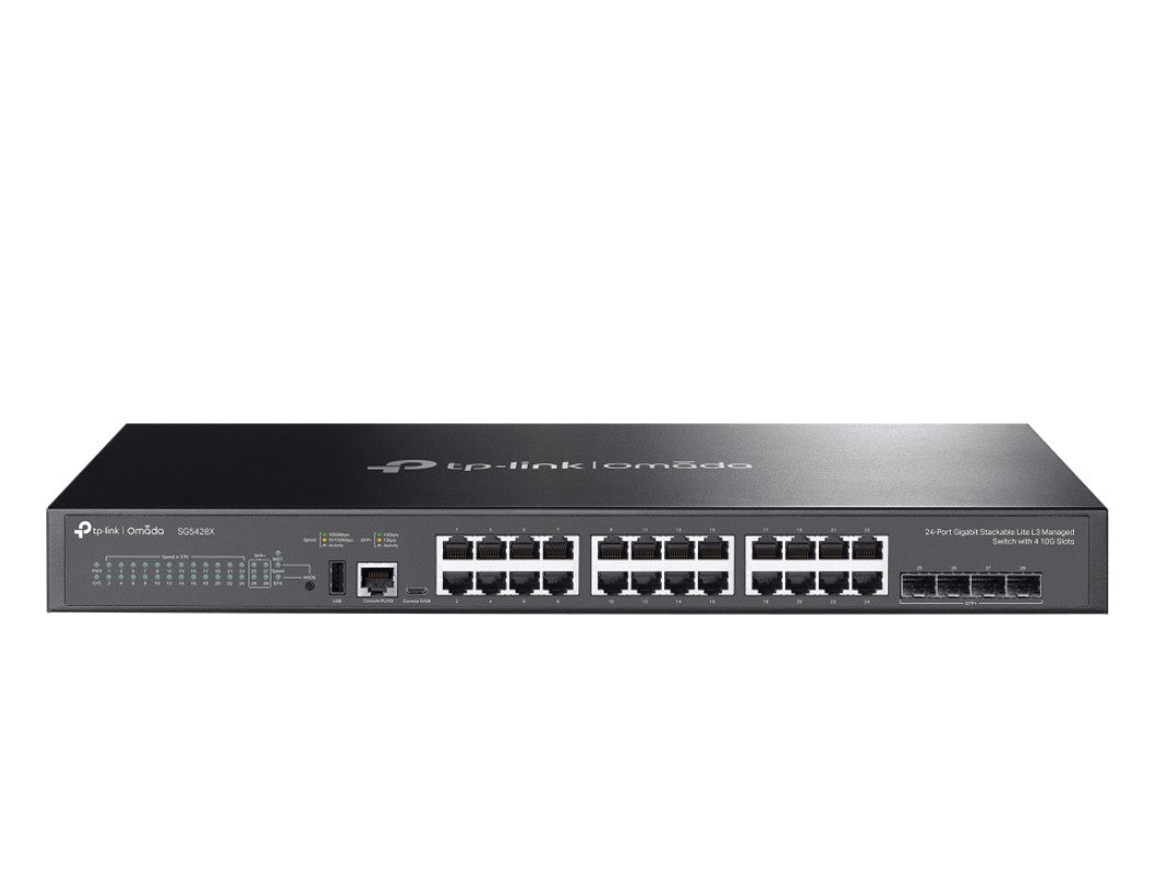 TP-Link SG5428X Omada 24-Port Gigabit Stackable Lite L3 Managed Switch with 4Ã— 10G Slots