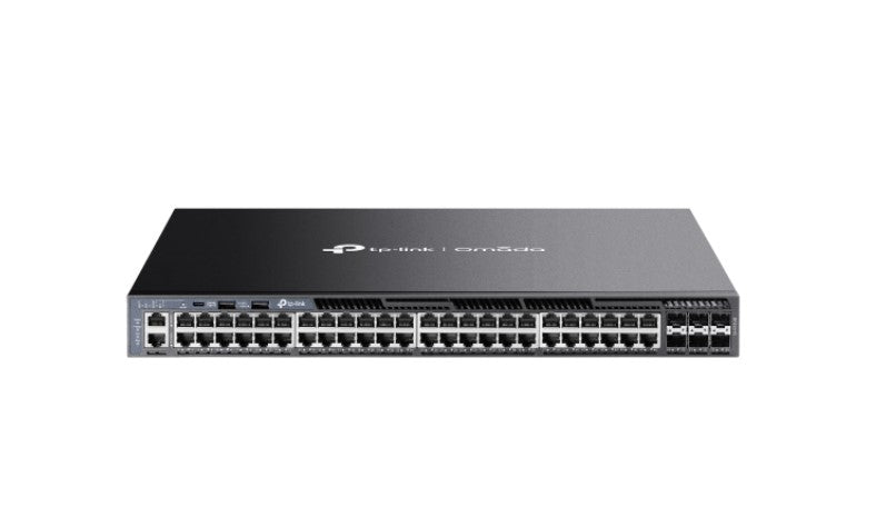 TP-Link SG6654X Omada 48-Port Gigabit Stackable L3 Managed Switch with 6 10GE SFP+ Slots, 48Ã— Gigabit RJ45 Ports, 6Ã— 10G SFP+ Slots, RJ45/Type C USB C