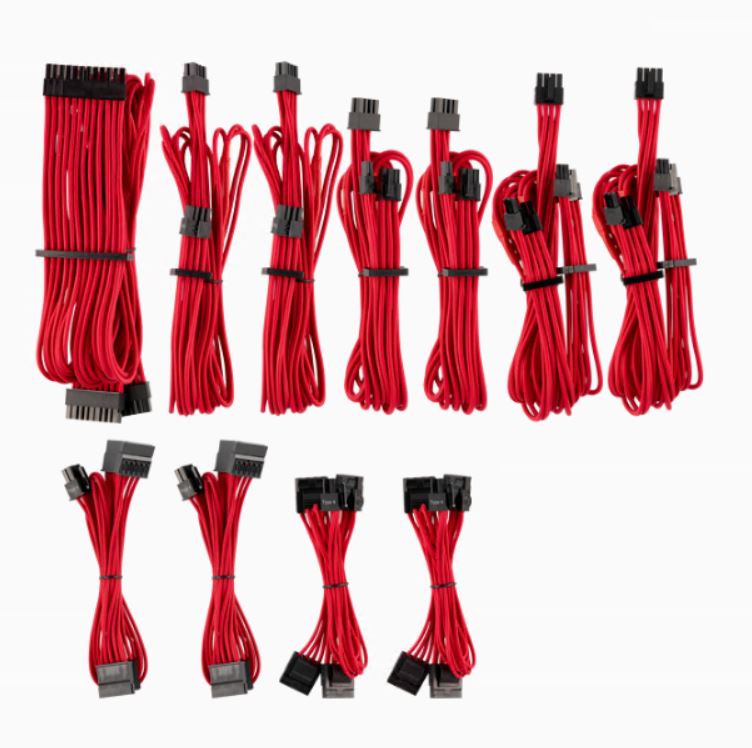 Corsair PSU - Red Premium Individually Sleeved DC Cable Pro Kit, Type 4 (Generation 4)