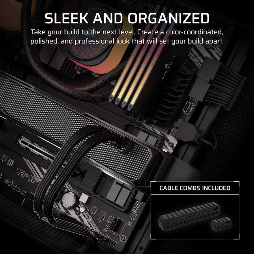 Corsair PSU - Elite Premium Individually Sleeved Type-4 PSU Cables Starter Kit - Black