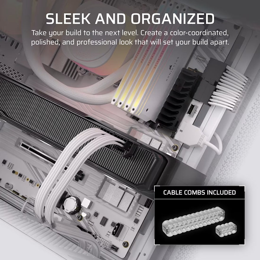 Corsair PSU - Elite Premium Individually Sleeved Type-4 PSU Cables Starter Kit - White