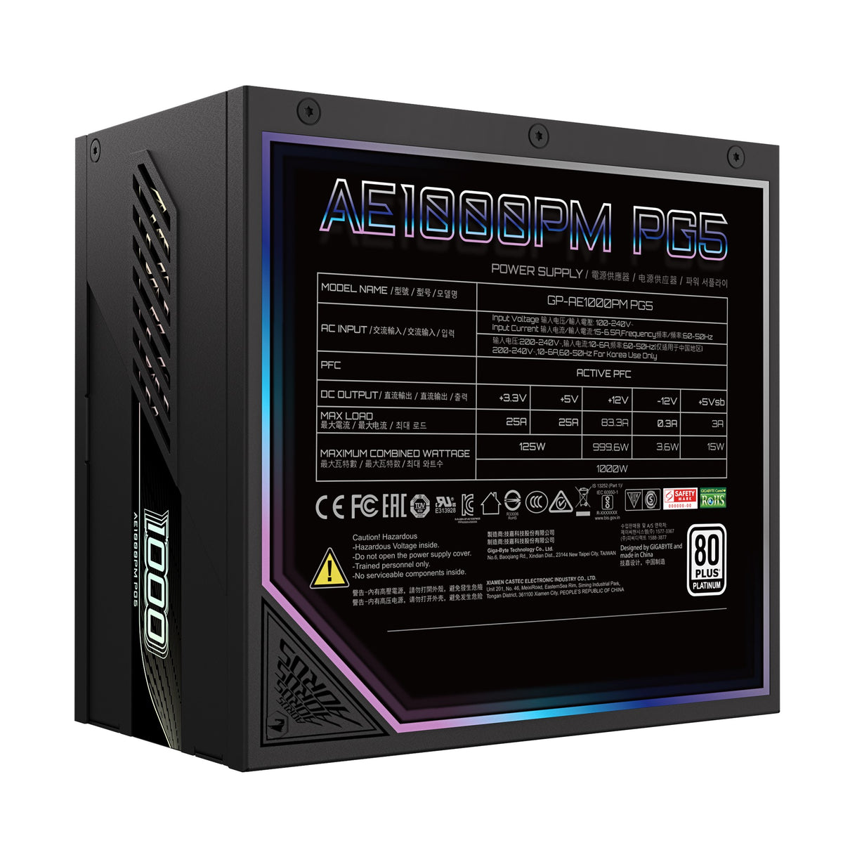 Gigabyte GP-AE1000PM PG5 1000W 80 PLUS Platinum Power Supply
