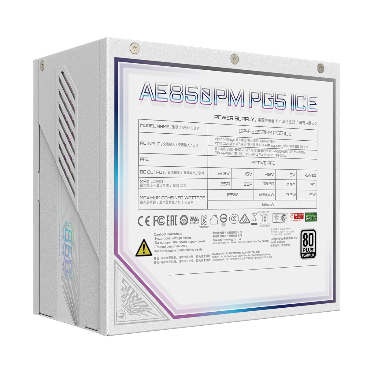 Gigabyte GP-AE850PM PG5 ICE 850W 80 PLUS Platinum Power Supply