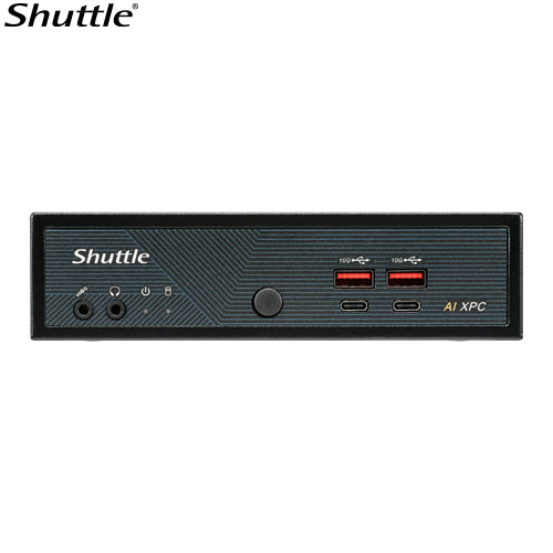 Shuttle AI XPC, Intel  Meteor Lake Core Ultra 5 125H processor, 2x DDR5, 3x M.2 2280, 2x HDMI, 2x DP, 8x USB, 4x 2.5G LAN, 1x M.2 2230