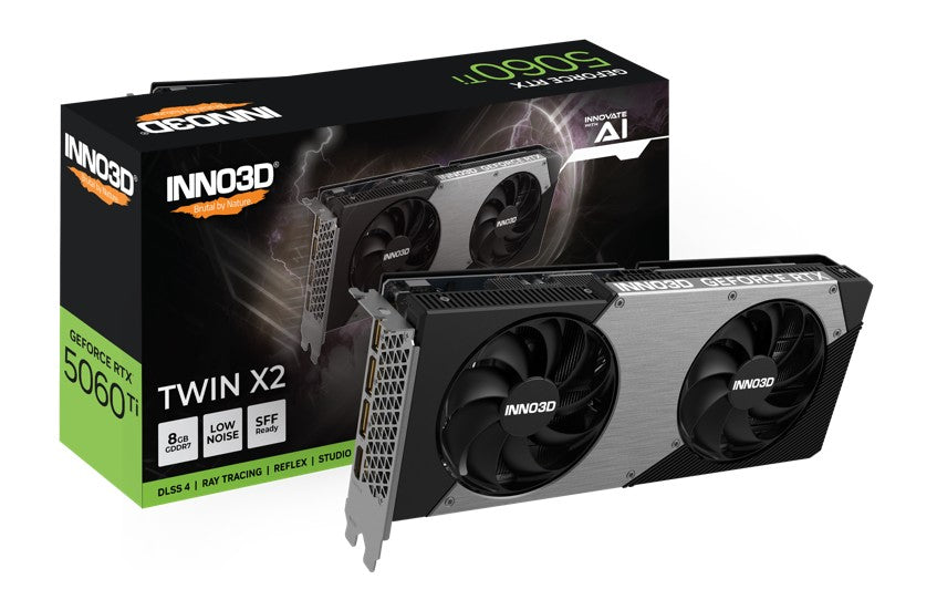 Inno3D  nVidia GeForce RTX 5060 Ti TWIN X2 8GB GDDR7, 2572MHz Boost Clock, RAM 28Gbps, 3xDP, 1xHDMI