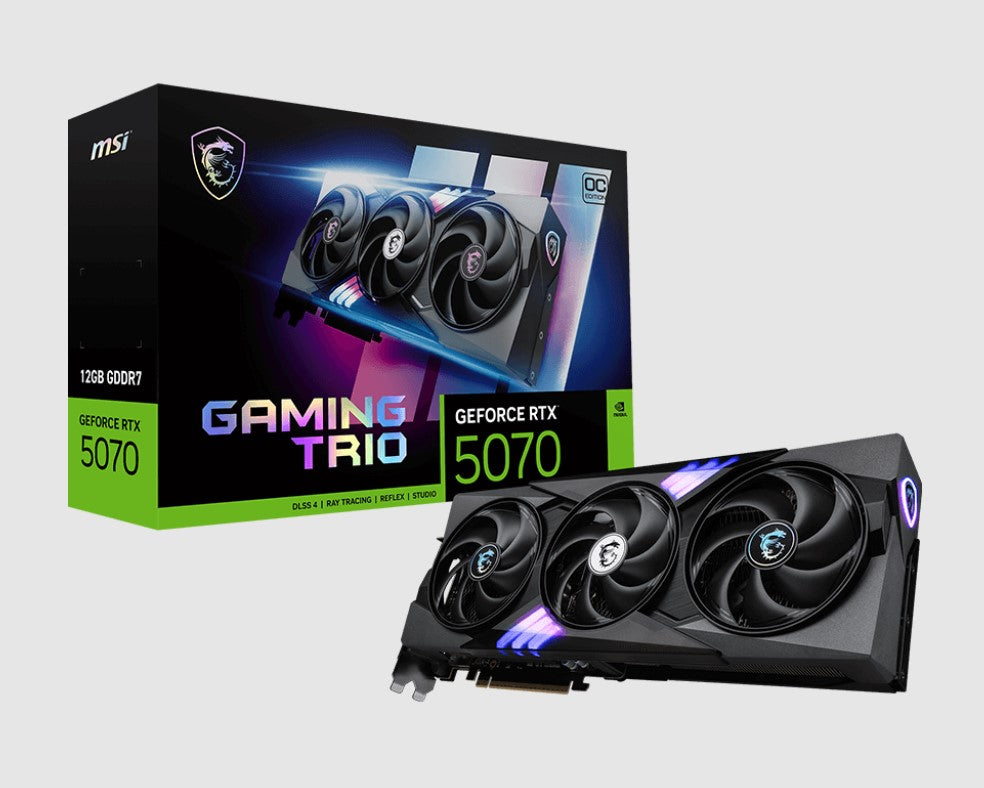 MSI nVidia GeForce RTXâ„¢ 5070 12G GAMING TRIO OC, PCI Express Gen 5, Boost: 2610 MHz, CUDA 6144 Units, 12GB GDDR7, HDMIâ„¢ x 1
