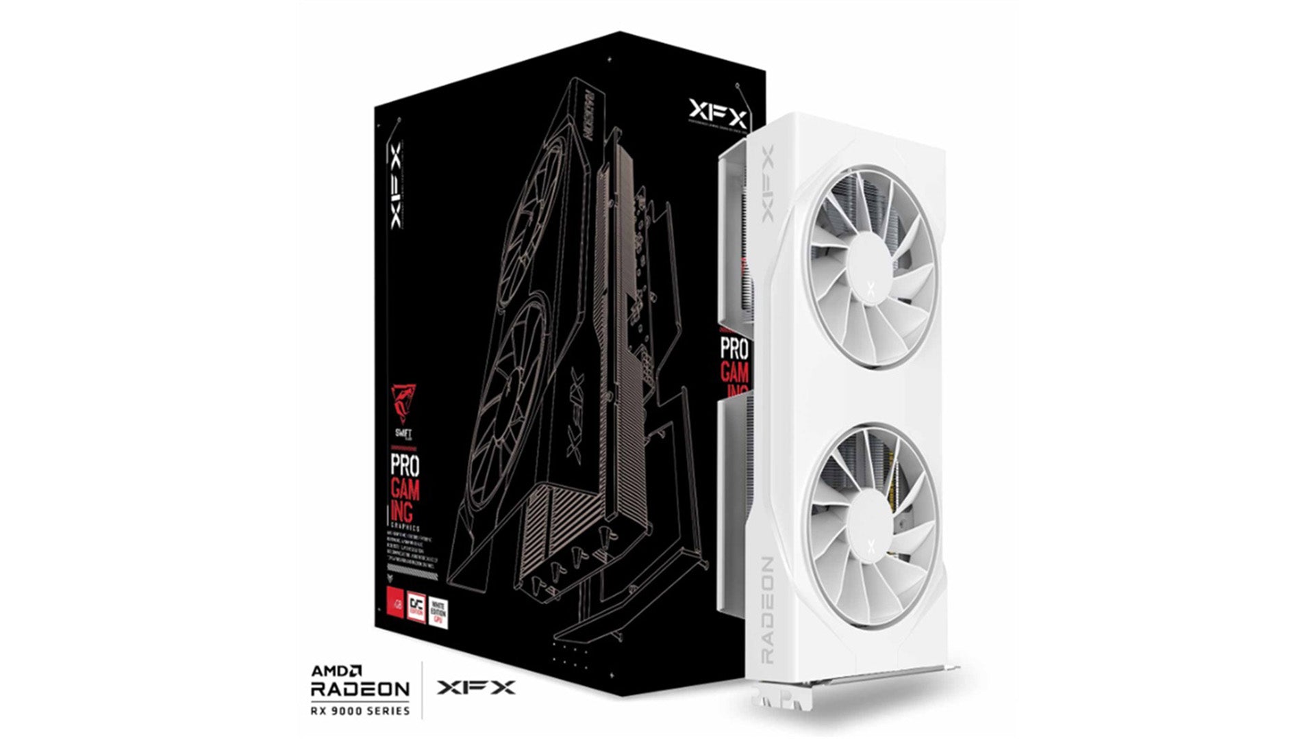 XFX Swift AMD Radeon RX 9060XT OC White Gaming Edition with 16GB GDDR6 HDMI 2xDP, AMD RDNAâ„¢ 4 (RX-96TSW16WBQ)