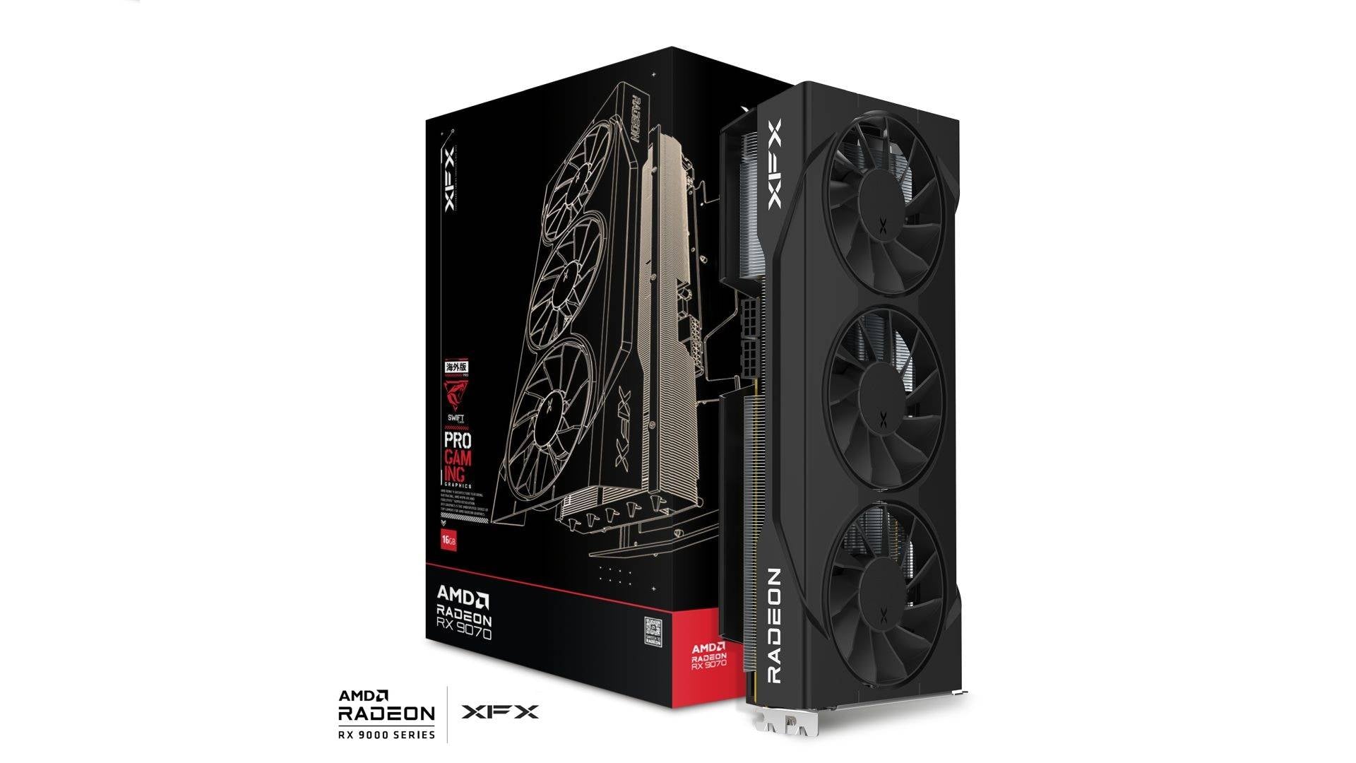 XFX Swift AMD Radeon RX 9070 OC Triple Fan Gaming Edition with 16GB GDDR6 HDMI 3xDP, AMD RDNAâ„¢ 4 (RX-97SWFT3B7)