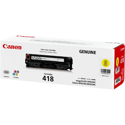 Canon CART418Y Original Laser Toner Cartridge - Yellow Pack