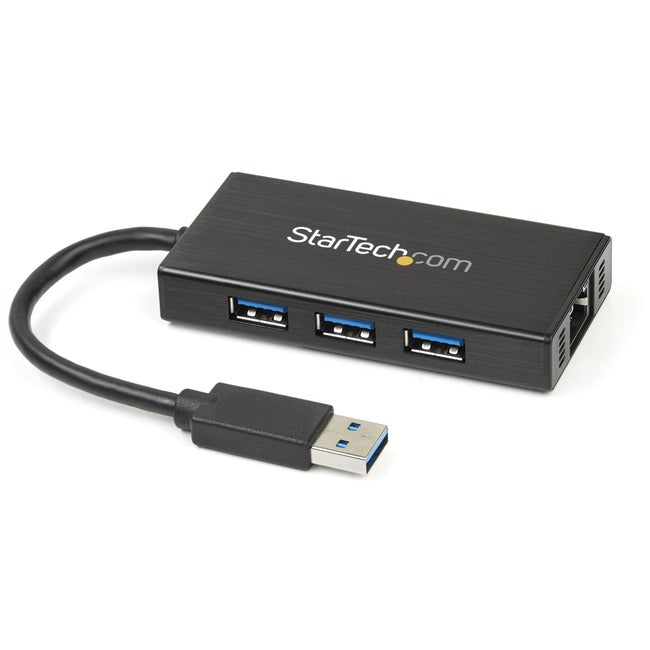 StarTech.com USB/Ethernet Combo Hub - USB 3.0 Type A - External - Black