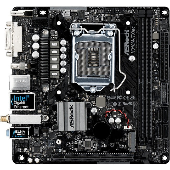 ASRock H310M-ITX/ac Desktop Motherboard - Intel H310 Chipset - Socket H4 LGA-1151 - Mini ITX
