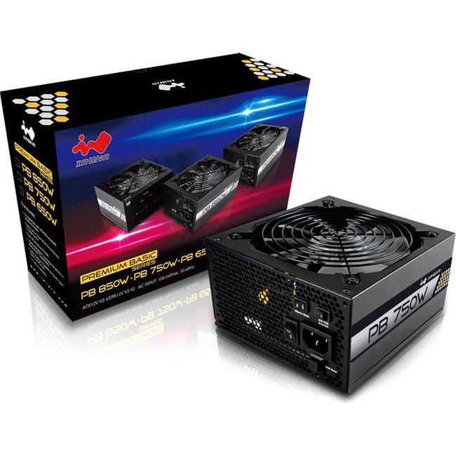 In Win PB-750W ATX12V/EPS12V Modular Power Supply - 750 W - Internal - 120 V AC, 230 V AC Input - 12 V DC @ 62.5 A, 5 V DC @ 22 A, 3.3 V DC @ 22 A, -12 V DC @ 0.3 A, 5 V DC @ 3 A Output - 1 +12V Rails - 1 Fan(s) - 90% Efficiency
