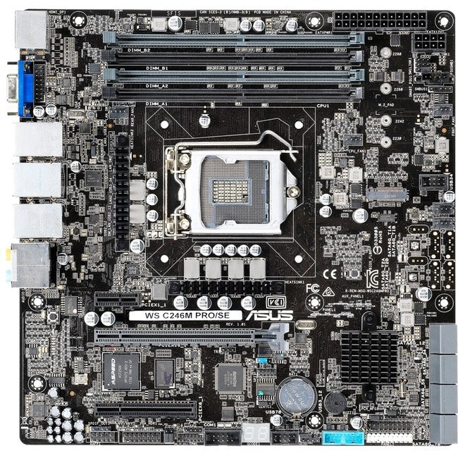 Asus WS C246M PRO/SE Workstation Motherboard - Intel C246 Chipset - Socket H4 LGA-1151 - Micro ATX