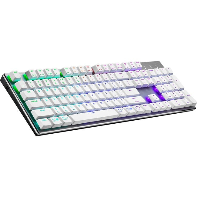 Cooler Master SK653 Gaming Keyboard - Wired/Wireless Connectivity - USB Type A Interface - RGB LED - English (US) - Silver/White