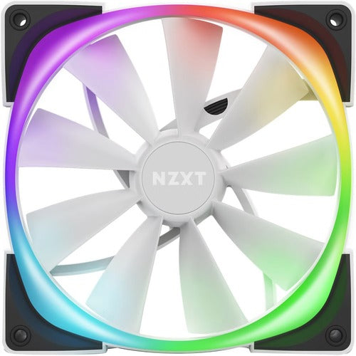 NZXT Aer RGB 2 140mm RGB Case Fan, White, 500-1500RPM, Fluid Dynamic Bearing, Twin Starter Pack