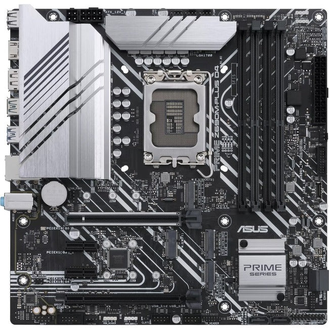 Asus Prime Z690M-PLUS D4 Desktop Motherboard - Intel Z690 Chipset - Socket LGA-1700 - Intel Optane Memory Ready - Micro ATX