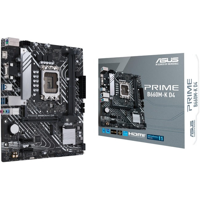 Asus Prime B660M-K D4 Desktop Motherboard - Intel B660 Chipset - Socket LGA-1700 - Intel Optane Memory Ready