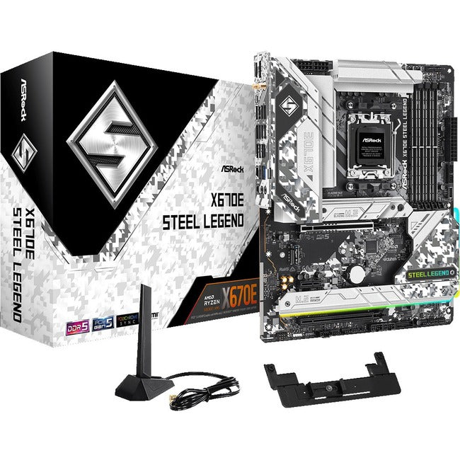 ASRock X670E STEEL LEGEND Gaming Desktop Motherboard - AMD X670 Chipset - Socket AM5 - ATX