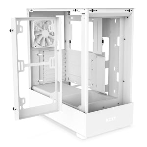 NZXT H5 FLOW Compact Mid-Tower Airflow Case - White - Max 6 Fans Support - ATX, mATX, ITX - SGCC Steel, Tempered Glass - RGB Controller (3 lightings)